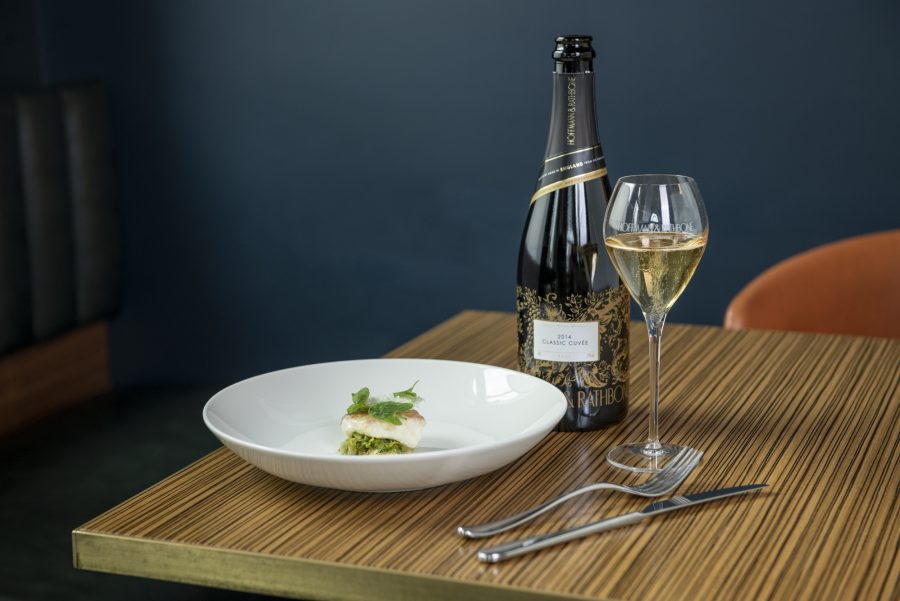 Hoffmann & Rathbone Classic Cuvée sparkling wine paired with turbot dish
